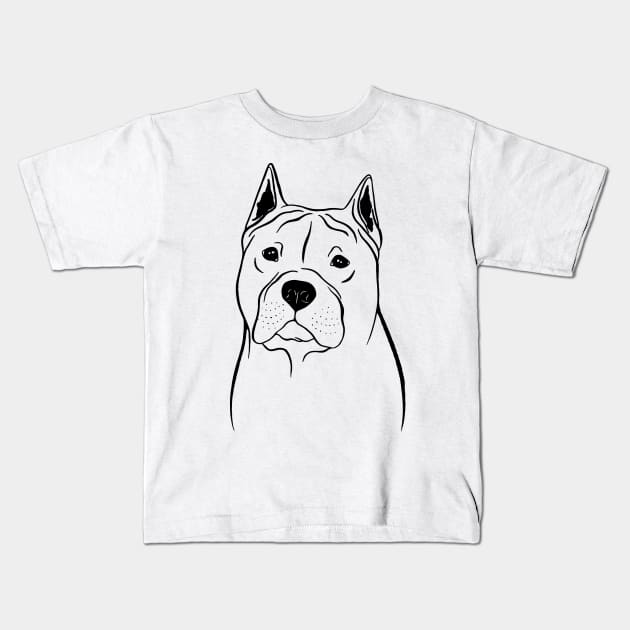 American Staffordshire Terrier (Black and White) Kids T-Shirt by illucalliart